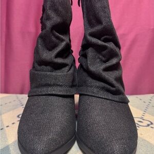 Glaze Black Heeled Boots for Women